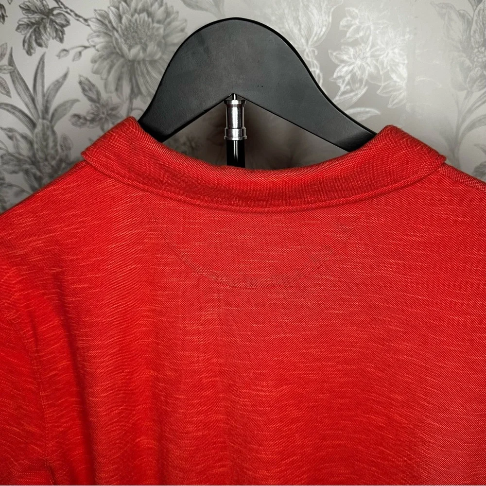 Banana Republic Organic Cotton Pique Polo Shirt Red Heather Short Sleeve Mens XL